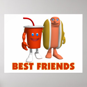 Best Friends Hot Dog & Soda Poster