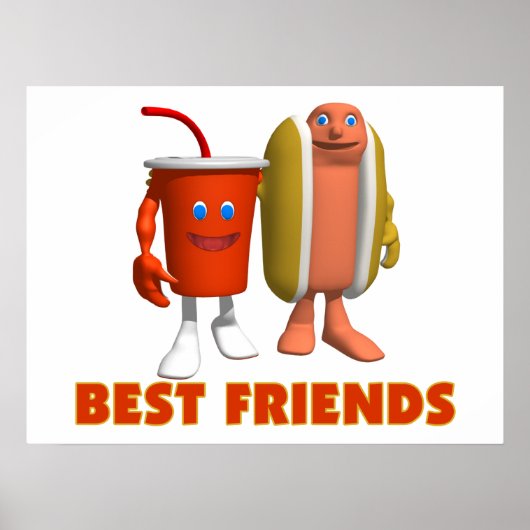 Best Friends Hot Dog & Soda Poster (Voorkant)