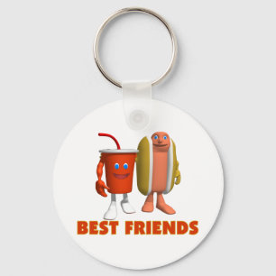 Best Friends Hot Dog & Soda Sleutelhanger