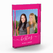 Best Friends Hot Pink Script Namen Foto (Links)