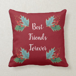 Best Friends kerst Holly Pillow 16x16 Kussen