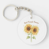 Best Friends Keychain - Watercolor Sunflowers (Voorkant)