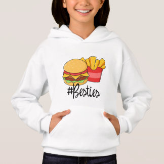 Best Friends Kids Hoodie Hamburger Fries Besties