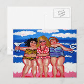 Best Friends Martini Beach Divas Post Card Briefkaart (Voorkant / Achterkant)