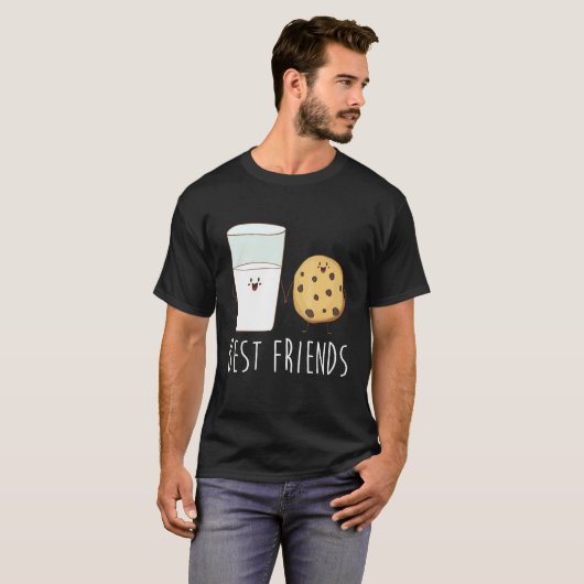 Best Friends Milk and Cookie Cute Cookie 1 T-shirt (Voorkant volledig)