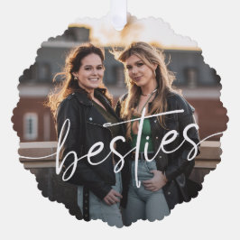 Best Friends Minimalist Bestie Photo  Ornament Kaart