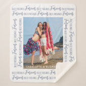 Best Friends Modern Trendy Chic Persoonlijke Foto Sherpa Deken (Voorkant)