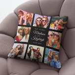 BEST FRIENDS Moderne Chic Instagram Photo Collage Kussen<br><div class="desc">Aangepast gereedschap Fotokussens met uw eigen persoonlijke namen in een Insta-vriendelijk fotocollage raster. Perfect cadeau voor een keepascadeau voor afstuderen of een leuke verjaardagsverrassing voor je beste vriend voor altijd. Dit is de zwarte versie.</div>