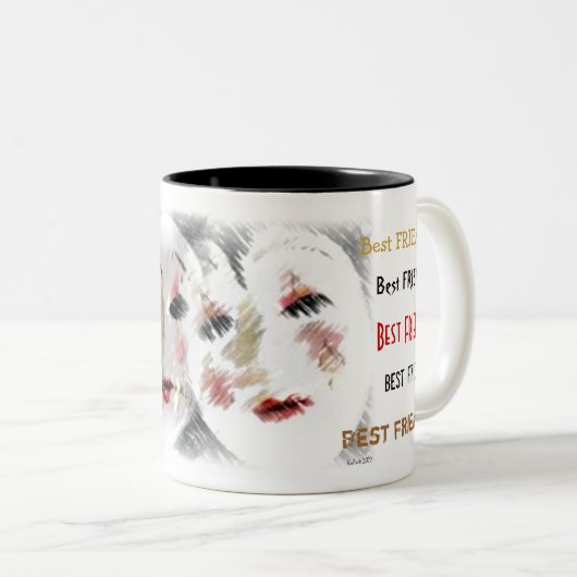 BESt FRiEnDs-Mok Tweekleurige Koffiemok (Voorkant rechts)