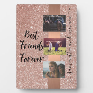 Best Friends Monogram Foto Roos Gold Fotoplaat