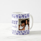 Best Friends Paars Heart Pattern 2 Foto Koffiemok (Voorkant rechts)