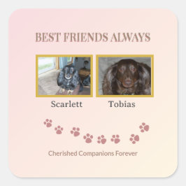 Best Friends Pawprint Vierkante Sticker