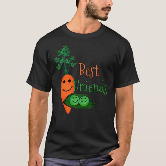 Best Friends, Peas and  Carrots Fitted T-Shirt (Voorkant)