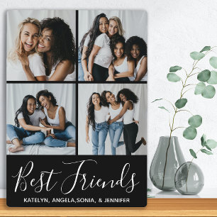 Best Friends Personalized 4 Photo Collage Fotoplaat