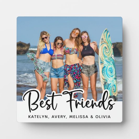 Best Friends Personalized Trendy Friendship Foto Fotoplaat (Voorkant)