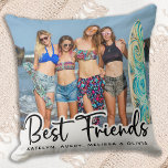 Best Friends Personalized Trendy Friendship Foto Kussen<br><div class="desc">Viel je beste vriend en vriendschap met een kuilde van de douane foto-collage keepslag. Of het nu een verjaardag of Kerstmis is, deze kussen van beste vrienden is een prachtig geschenk dat de komende jaren een schat zal zijn. De piloot is dubbelzijdig zodat kunt u verschillende foto's op elke kant...</div>