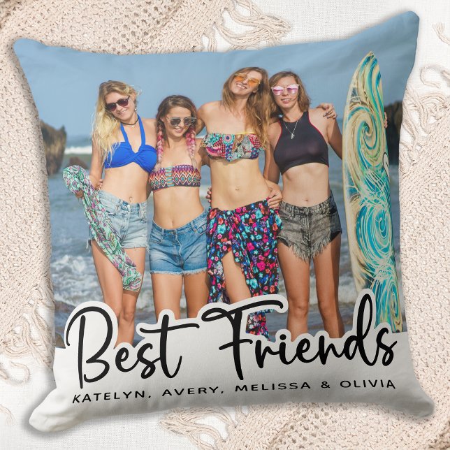 Best Friends Personalized Trendy Friendship Foto Kussen (Creator heeft geüpload)