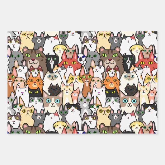 Best Friends Pet Cats and Dogs Gift Wrapping Paper (Voorkant 3)
