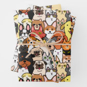Best Friends Pet Cats and Dogs Gift Wrapping Paper (In situ)