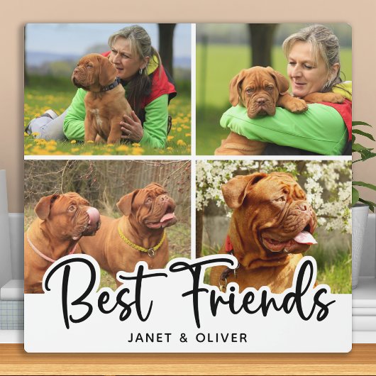 Best Friends Pet Dog White Photo Collage Fotoplaat