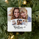 Best Friends Photo Collage Besties Heart Keramisch Ornament<br><div class="desc">Een modern design met vier foto's, Besties, dat een geweldig cadeau voor je beste vriend maakt. **GELIEVE TE LEZEN VÓÓR HET BESTELLEN** Als u veranderingen in de vorm of de grootte aanbrengt of een ander product kiest en het ontwerp op om het even welke manier bebouwd is of niet juist...</div>