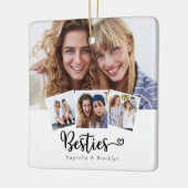 Best Friends Photo Collage Besties Heart Keramisch Ornament (Links)