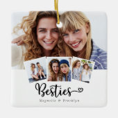 Best Friends Photo Collage Besties Heart Keramisch Ornament (Voorkant)