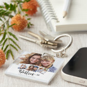 Best Friends Photo Collage Besties Heart Sleutelhanger (Voorkant Rechts)