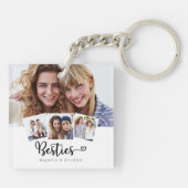 Best Friends Photo Collage Besties Heart Sleutelhanger (Achterkant)
