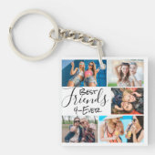 Best Friends Photo Collage Cute Script Sleutelhanger (Voorkant)