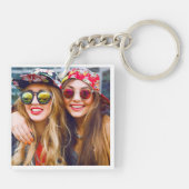 Best Friends Photo Collage Cute Script Sleutelhanger (Achterkant)