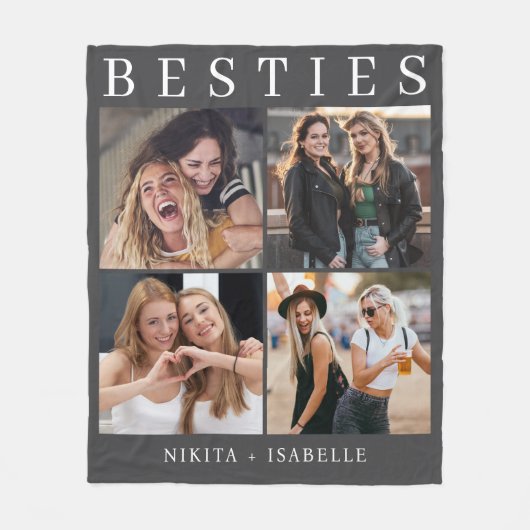 Best Friends Photo Collage Keepsake Fleece Blanket (Voorkant)