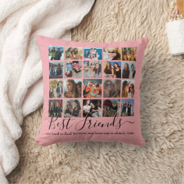 Best Friends Photo Collage Pink Kussen