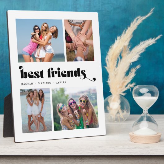 Best Friends Photo Collage Retro Fotoplaat (Zijkant)