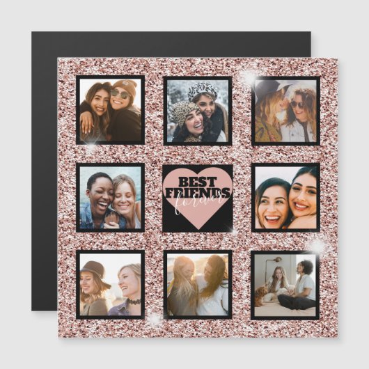 BEST FRIENDS Photo Collage Roos Gold (Voorkant / Achterkant)