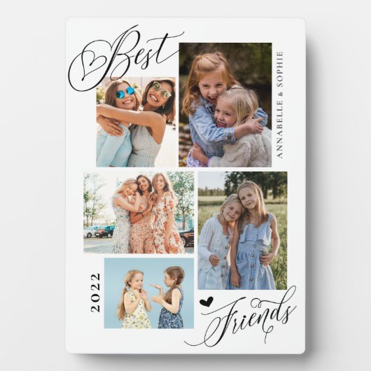 Best Friends Photo Collage Typography Keepomwille Fotoplaat (voorkant)