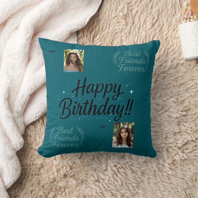 Best Friends Photo Gift Throw Pillow Kussen (Deken)
