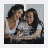 Best Friends Photo Glass Ornament (Achterkant)