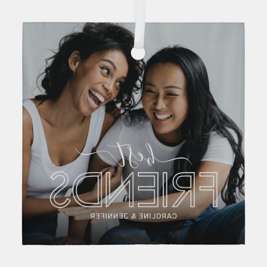 Best Friends Photo Glass Ornament (Achterkant)