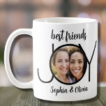 Best Friends Photo Koffiemok<br><div class="desc">Decoreer deze trendy mok met een foto van jou en je beste vriend. Het biedt stijlvolle typografie en is eenvoudig aan te passen met uw foto en namen.</div>