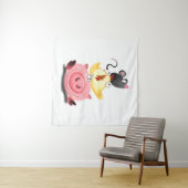 Best Friends Piggy Chick en Mouse - Cartoon Wandkleed (In Situ (horizontaal))