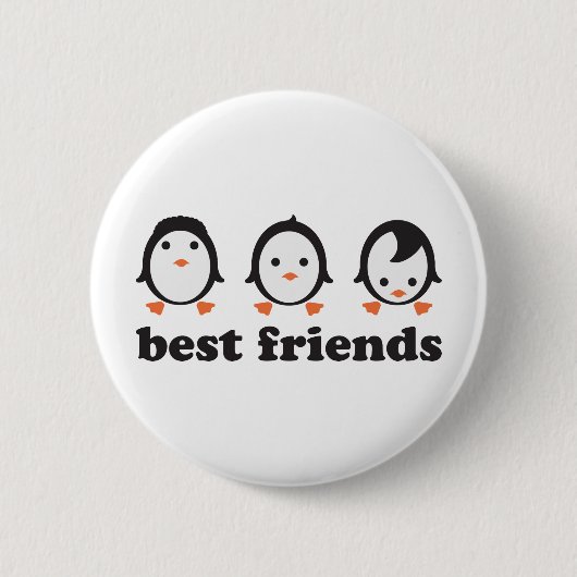 best friends - Pinguine Ronde Button 5,7 Cm (Voorkant)