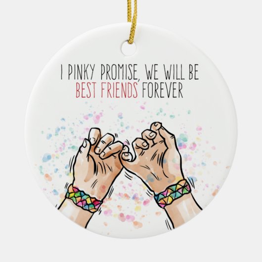 Best Friends Pinky Promise | Versiering Keramisch Ornament (Voorkant)