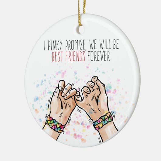 Best Friends Pinky Promise | Versiering Keramisch Ornament (Links)