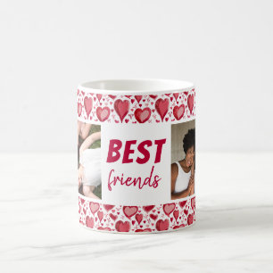 Best Friends Red Heart Pattern 2 Foto Koffiemok