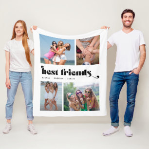 Best Friends Retro 4 Photo Collage Fleece Deken