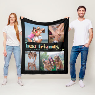 Best Friends Retro 4 Photo Collage Fleece Deken