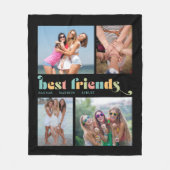 Best Friends Retro 4 Photo Collage Fleece Deken (Voorkant)