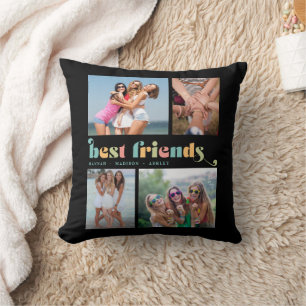 Best Friends Retro 4 Photo Collage Kussen