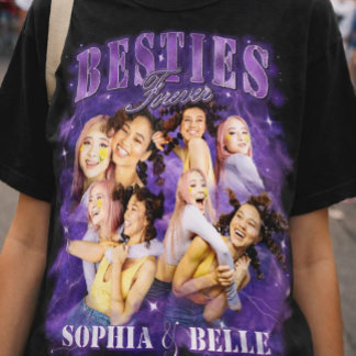 Best Friends Retro Y2K Bootleg Paarse BFF Rap T-sh T-shirt